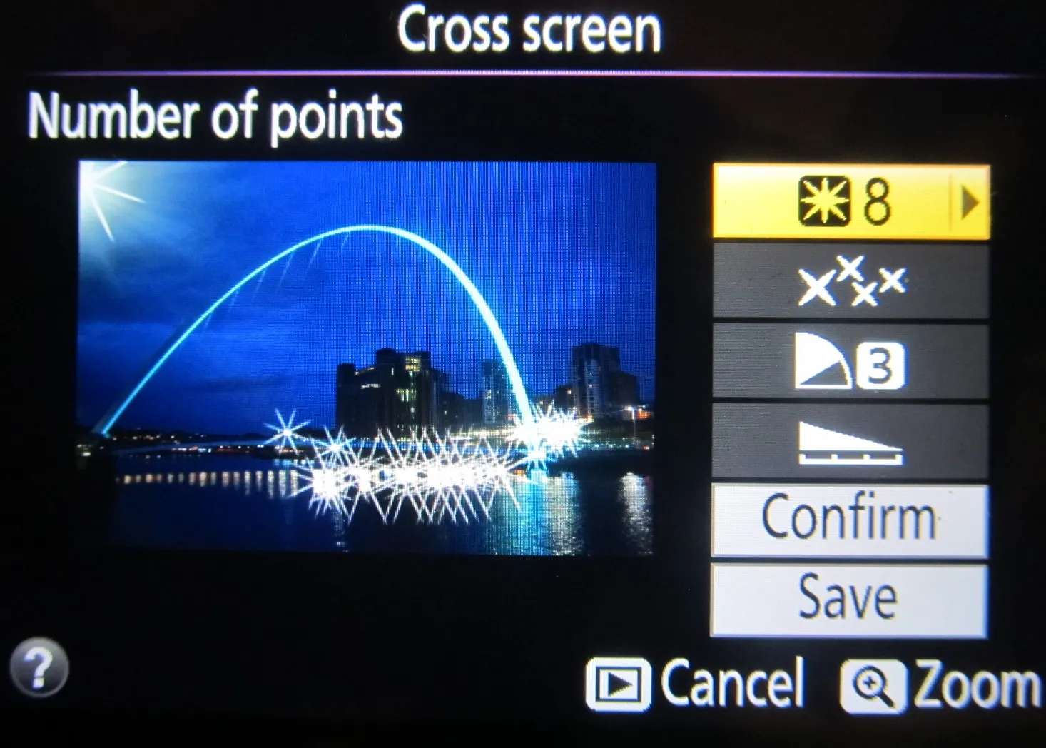 Nikon D5300 cross screen and number of points