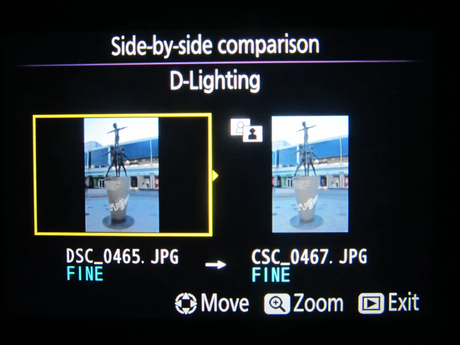 Nikon D5300 side by side comparison