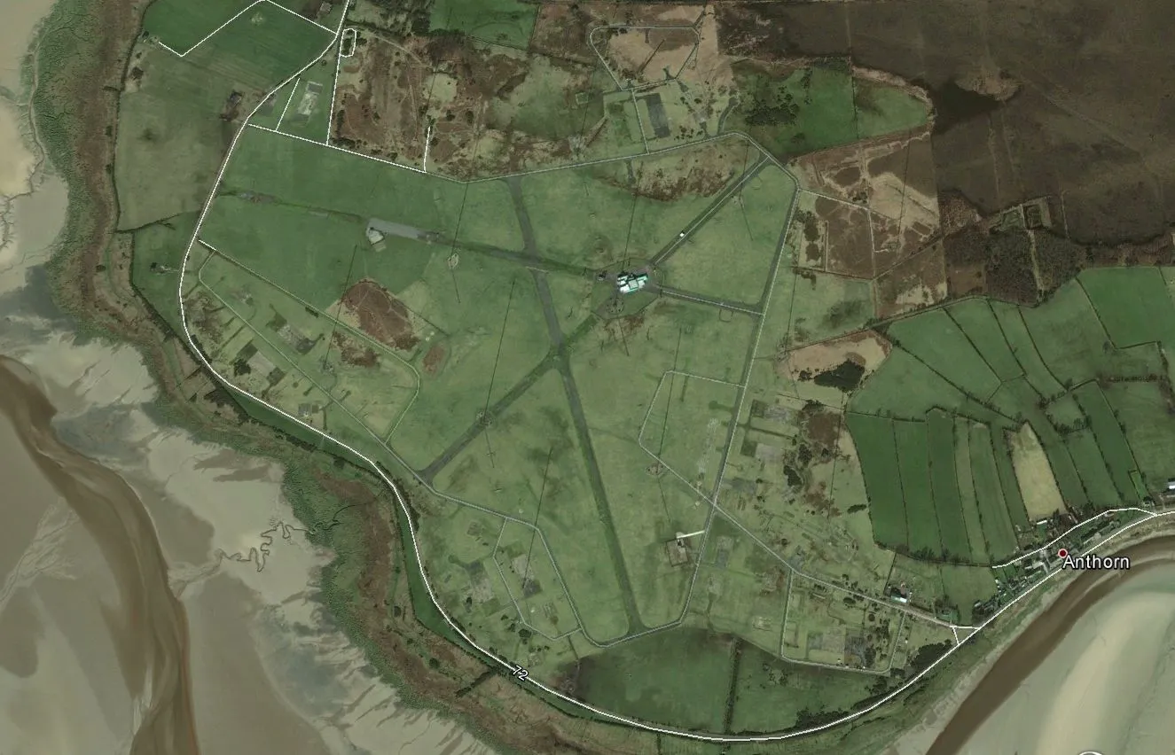 Anthorn radio station seen in Google Earth