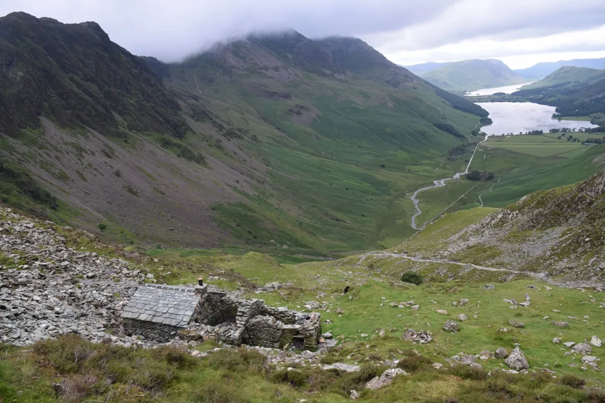 Warnscale Head Bothy and Buttermere Valley beyond