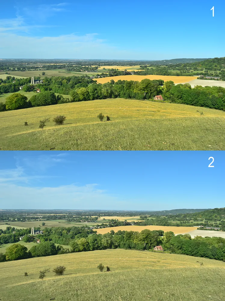 Nikon D5300 picture control photo example after quick adjust, Chiltern Hill in UK