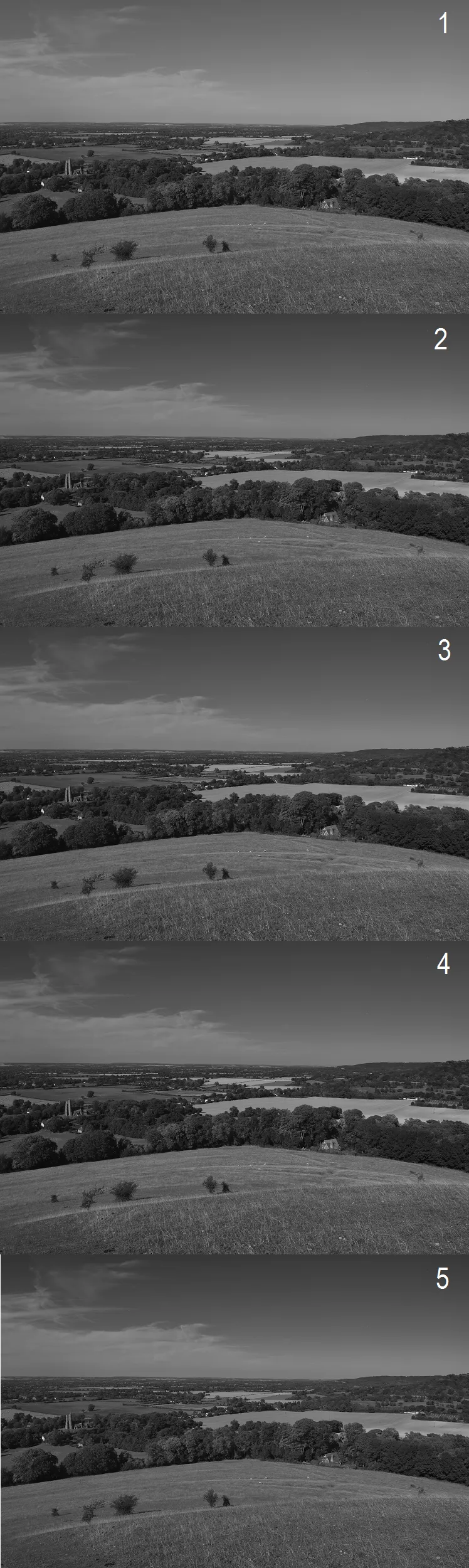 Nikon D5300 pictures with monochrome effects, Chiltern Hill in UK
