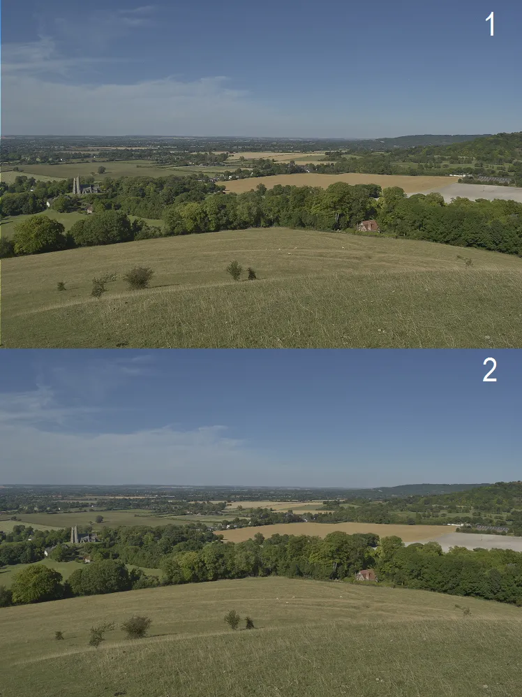 Nikon D5300 picture control photo example after quick sharpness adjust, Chiltern Hill in UK