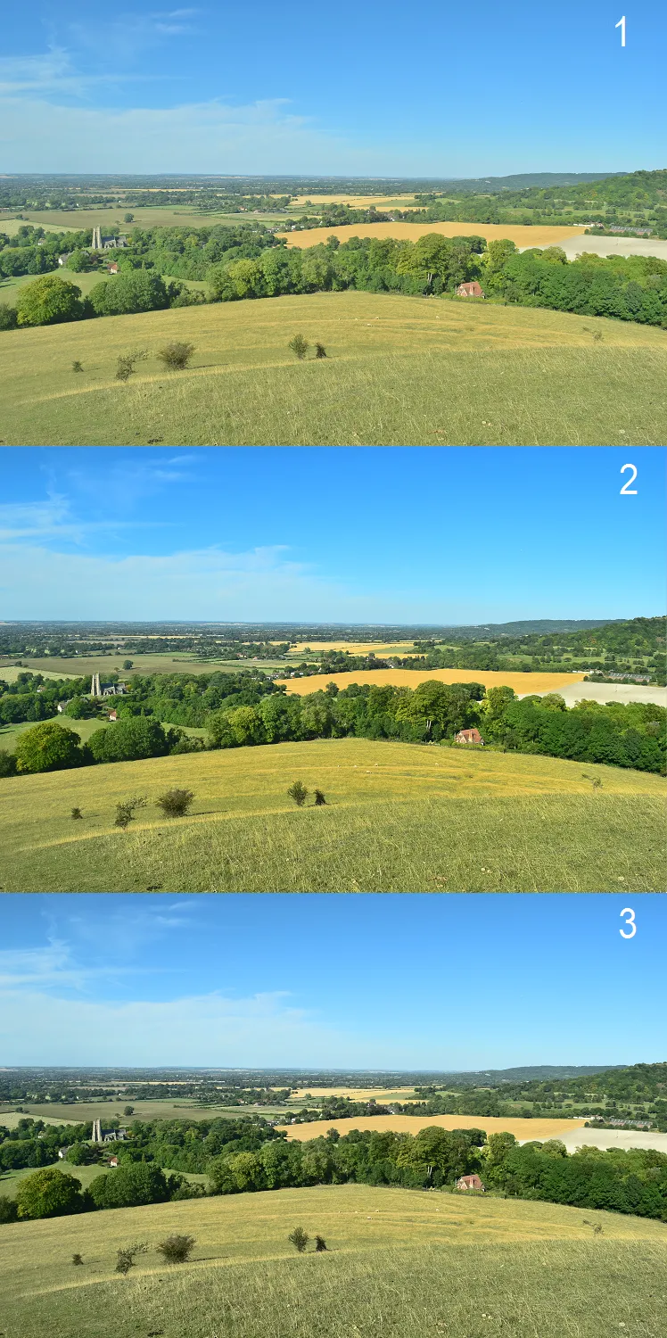Nikon D5300 picture control photo example after quick contrast adjustments, Chiltern Hill in UK