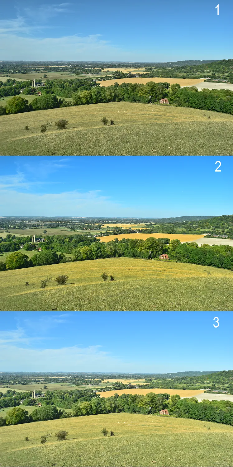 Nikon D5300 picture control photo example after quick brightness adjustments, Chiltern Hill in UK