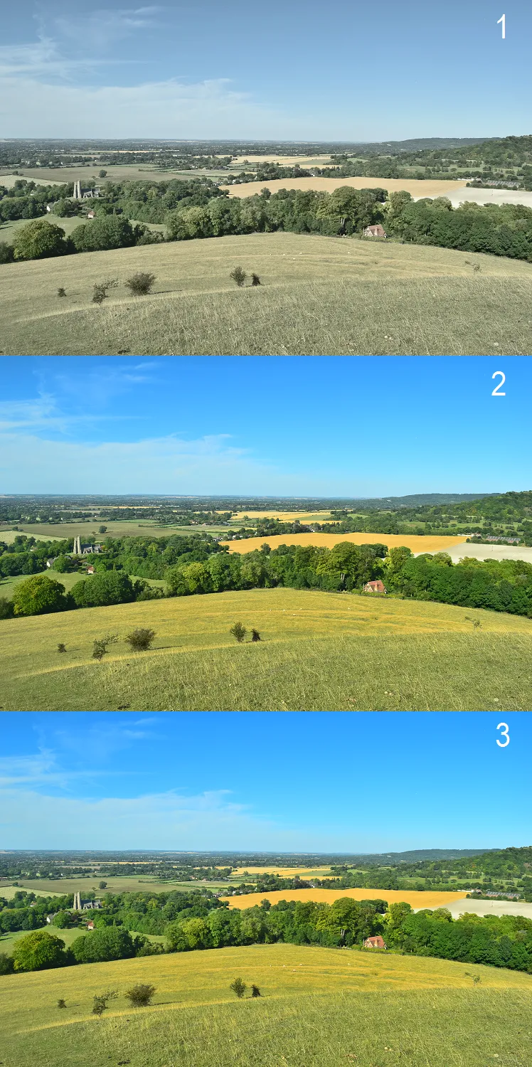 Nikon D5300 picture control photo example after quick saturation adjust, Chiltern Hill in UK