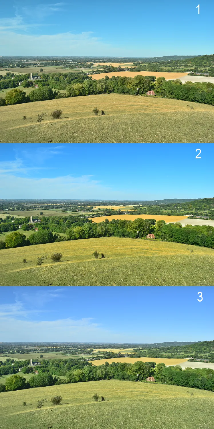 Nikon D5300 picture control photo example after quick hue adjustments, Chiltern Hill in UK