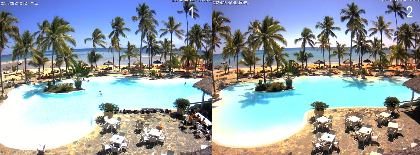 Andilana Beach Resort partial solar eclipse 2016 through webcam comparison