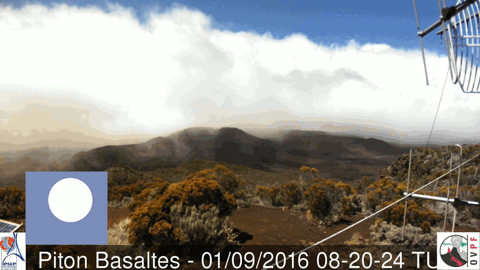 Annular solar eclipse 2016 Piton Basalte Reunion webcam