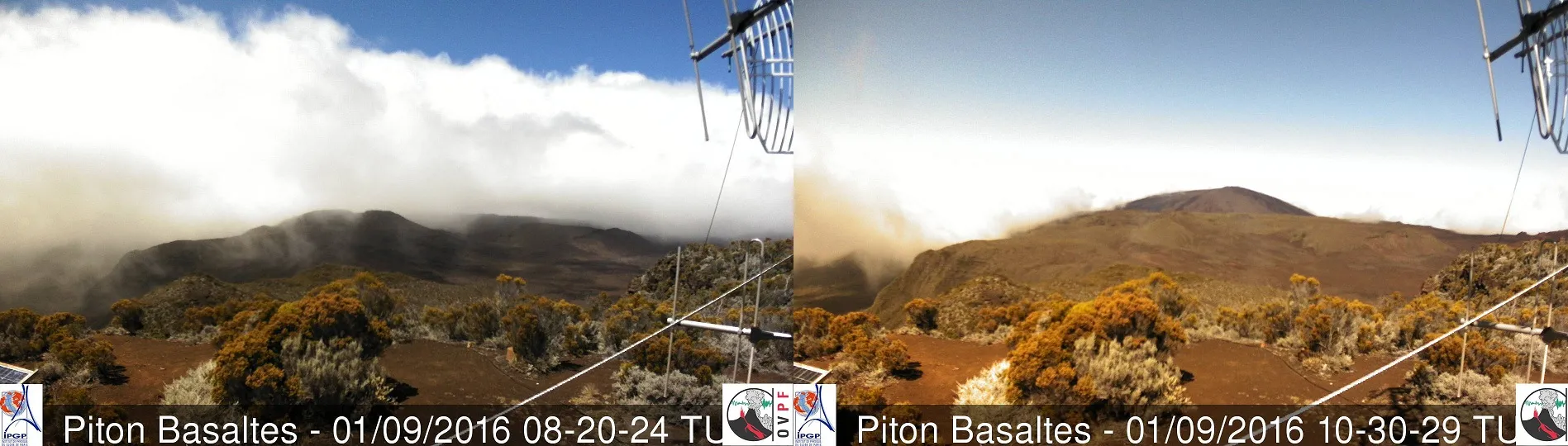 Annular solar eclipse 2016 Piton Basalte Reunion webcam comparison