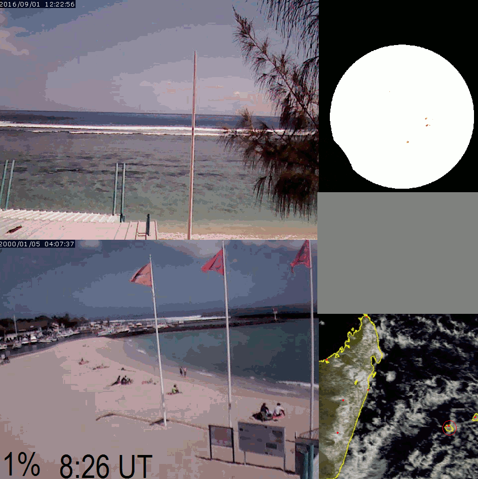 Annular solar eclipse 2016 Reunion beach webcams