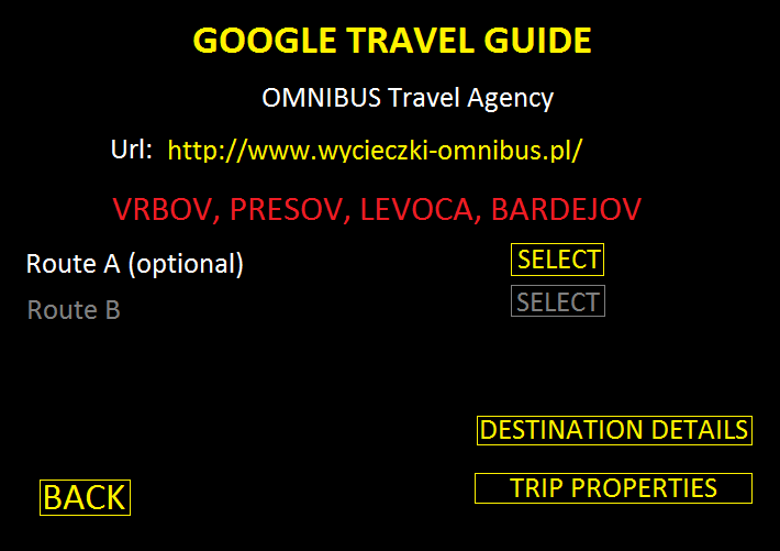 Google Travel Guide trip details