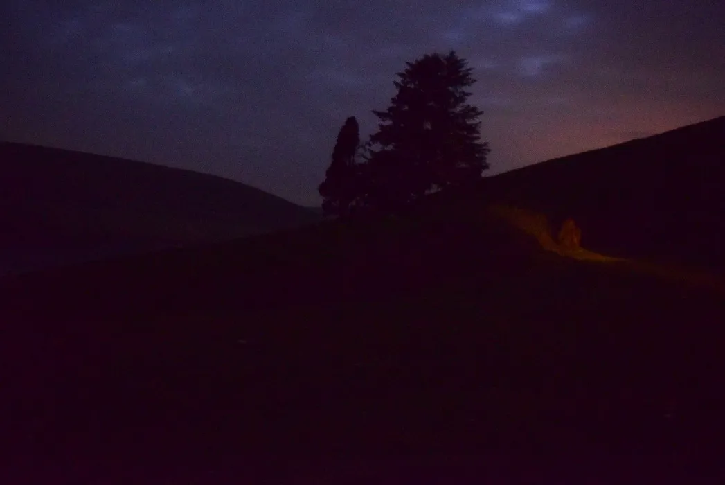 View around Lluest Cwm Bach at night
