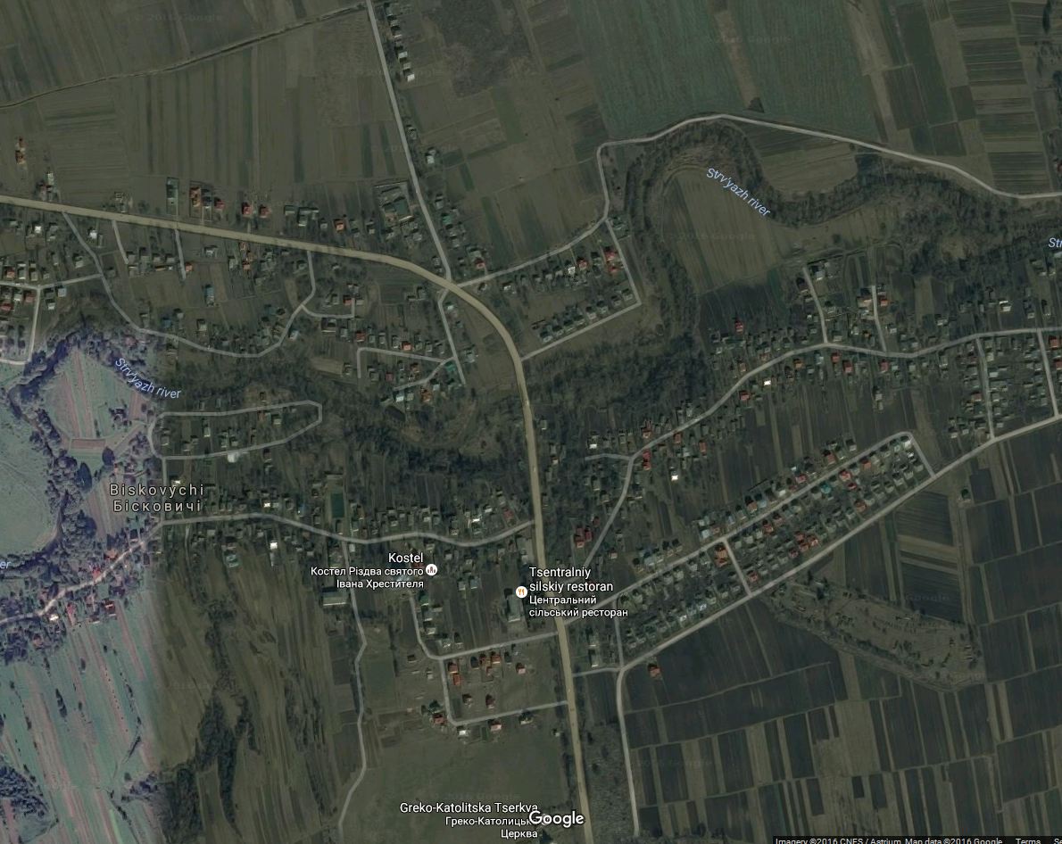 Blishkovyci village in Google Maps