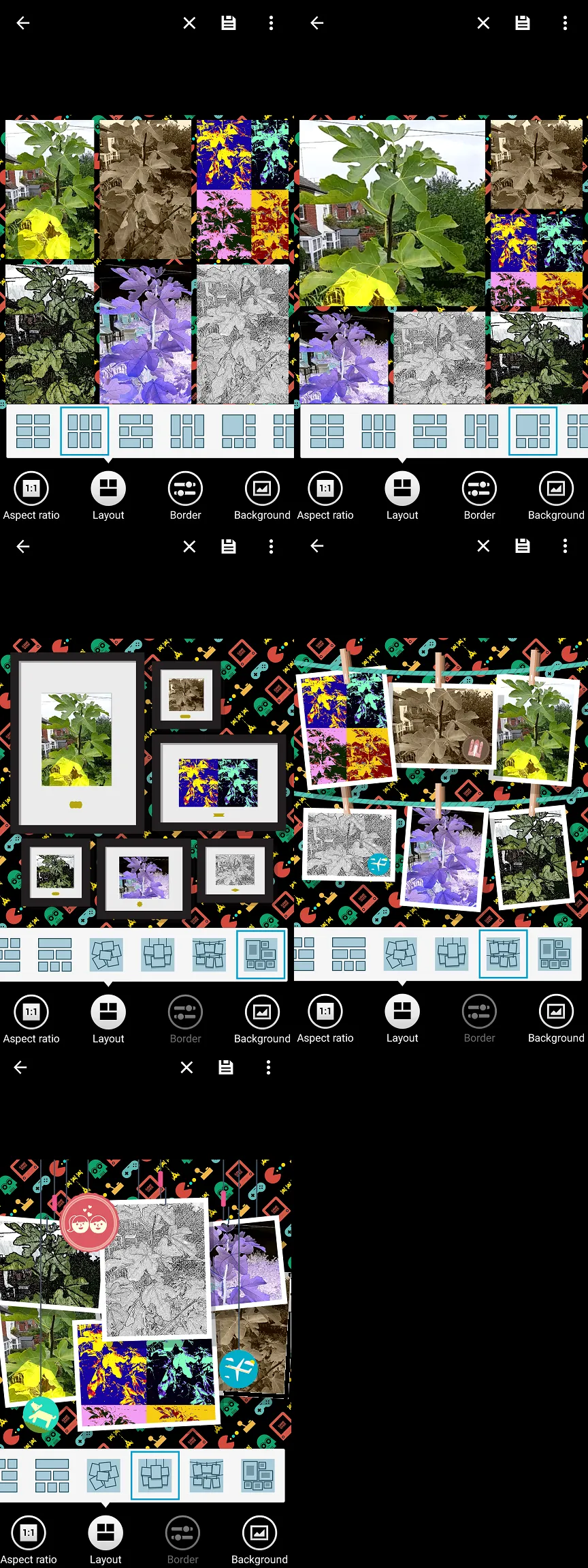 Samsung Galaxy S5 collage studio options
