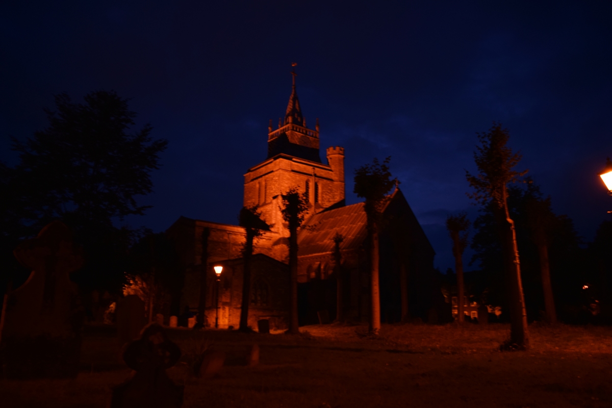 Nikon D5300 night landscape example, St Mary the Virgin;s church in Aylesbury