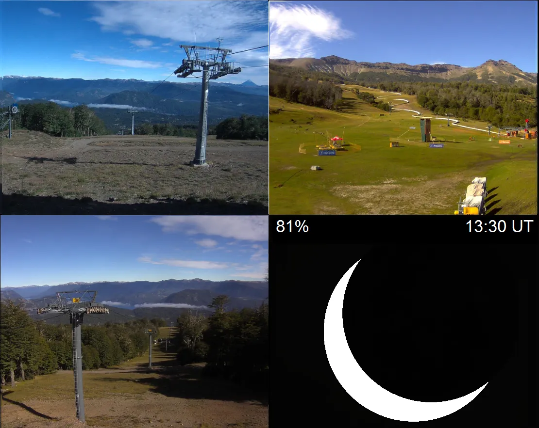 Partial solar eclipse 2017 Cerro Chapelco webcam results from greatest phase
