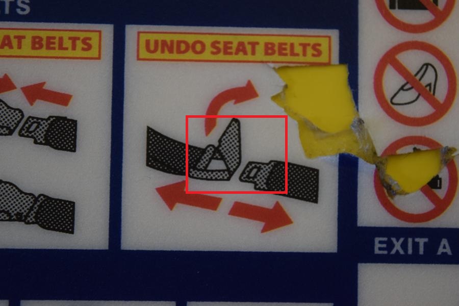 Nikkor 18-55mm Ryanair seatbelt instructions 55mm macro image