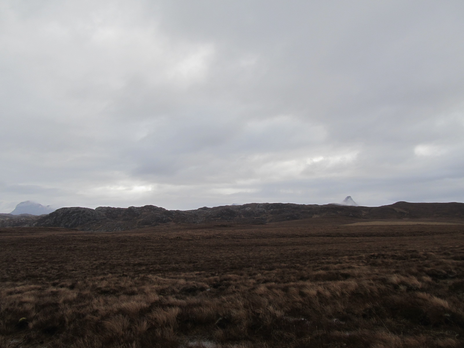 Achnahaird heathland and Caledonian Mountains beyond