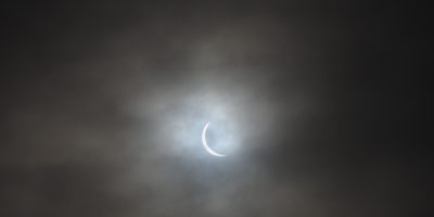 Solar eclipe 2015, Achnahaird Scotland crescent sun 0.9 phase