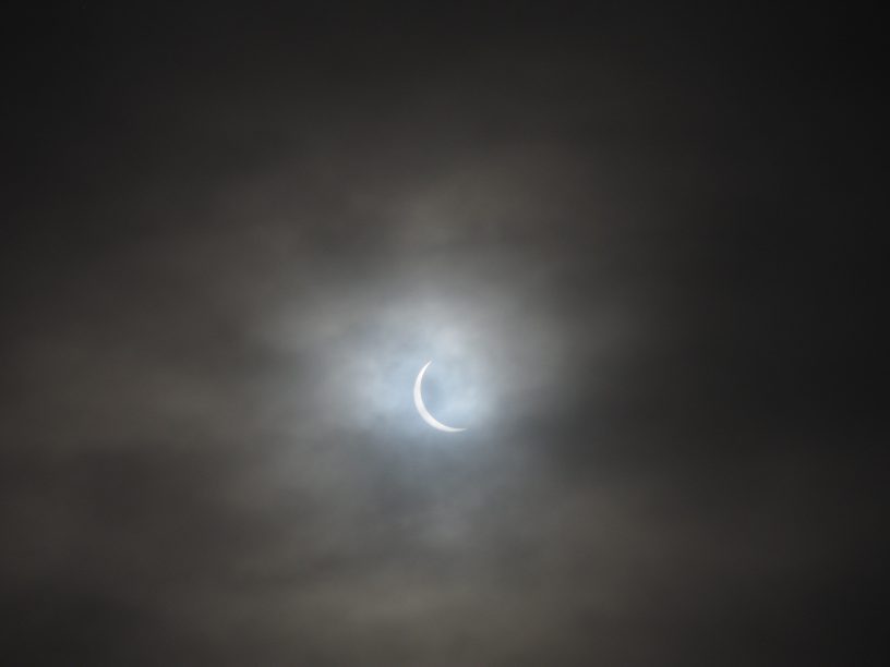 Solar eclipe 2015, Achnahaird Scotland crescent sun 0.9 phase