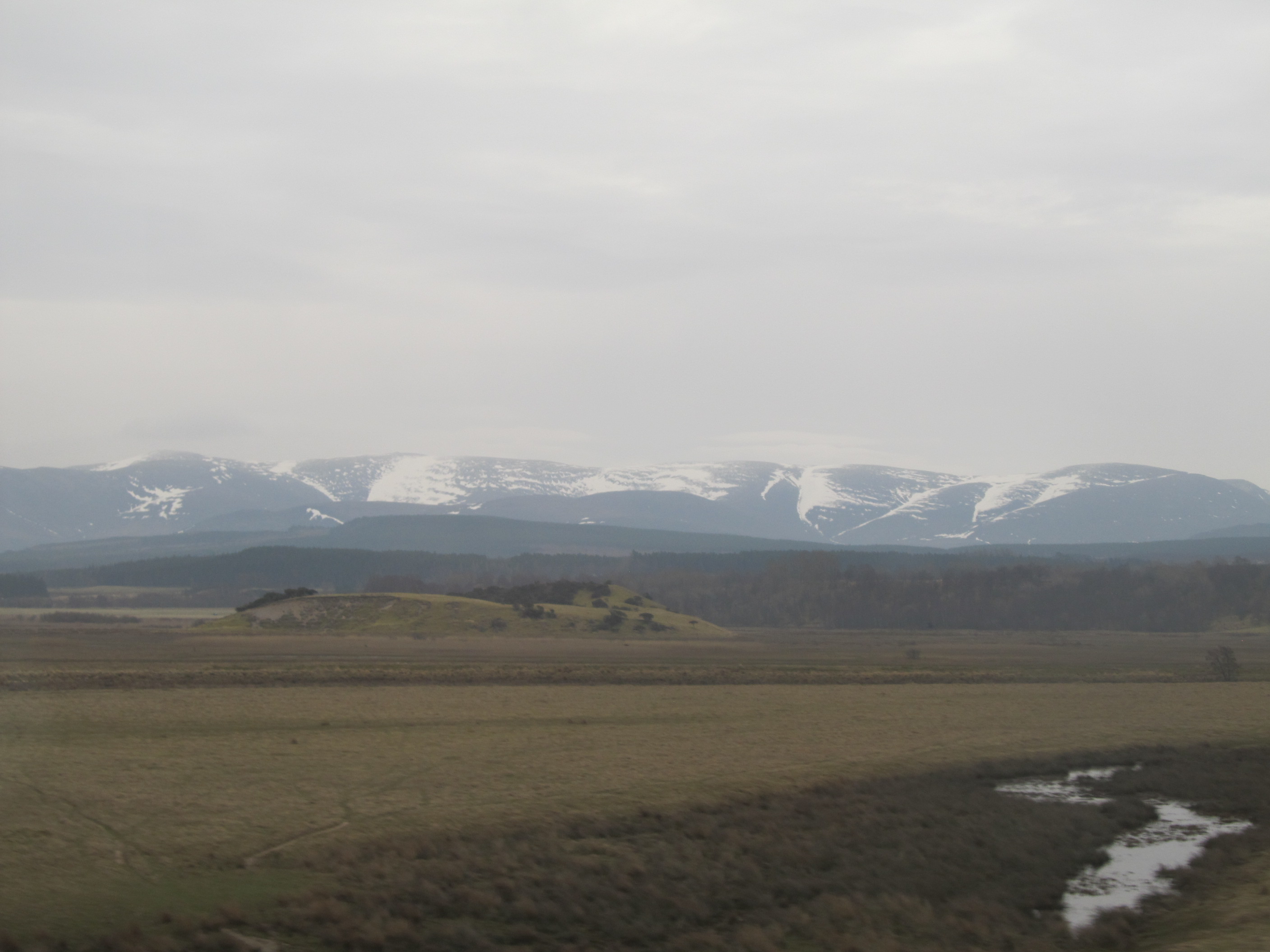 Cairngorn Mountains from the road to Aviemore