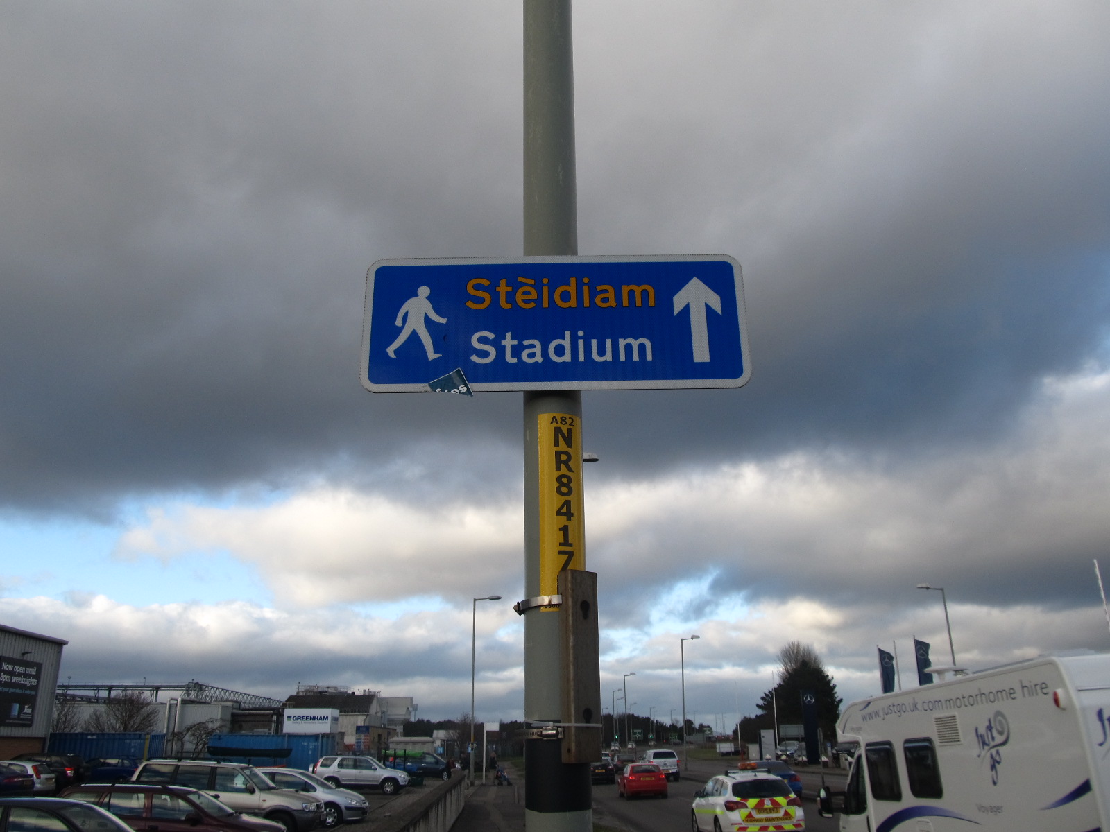 Road signs with Scottish language