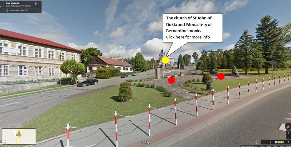 Virtual Travel Guide based on Street View, Klasztor Bernardynów Dukla