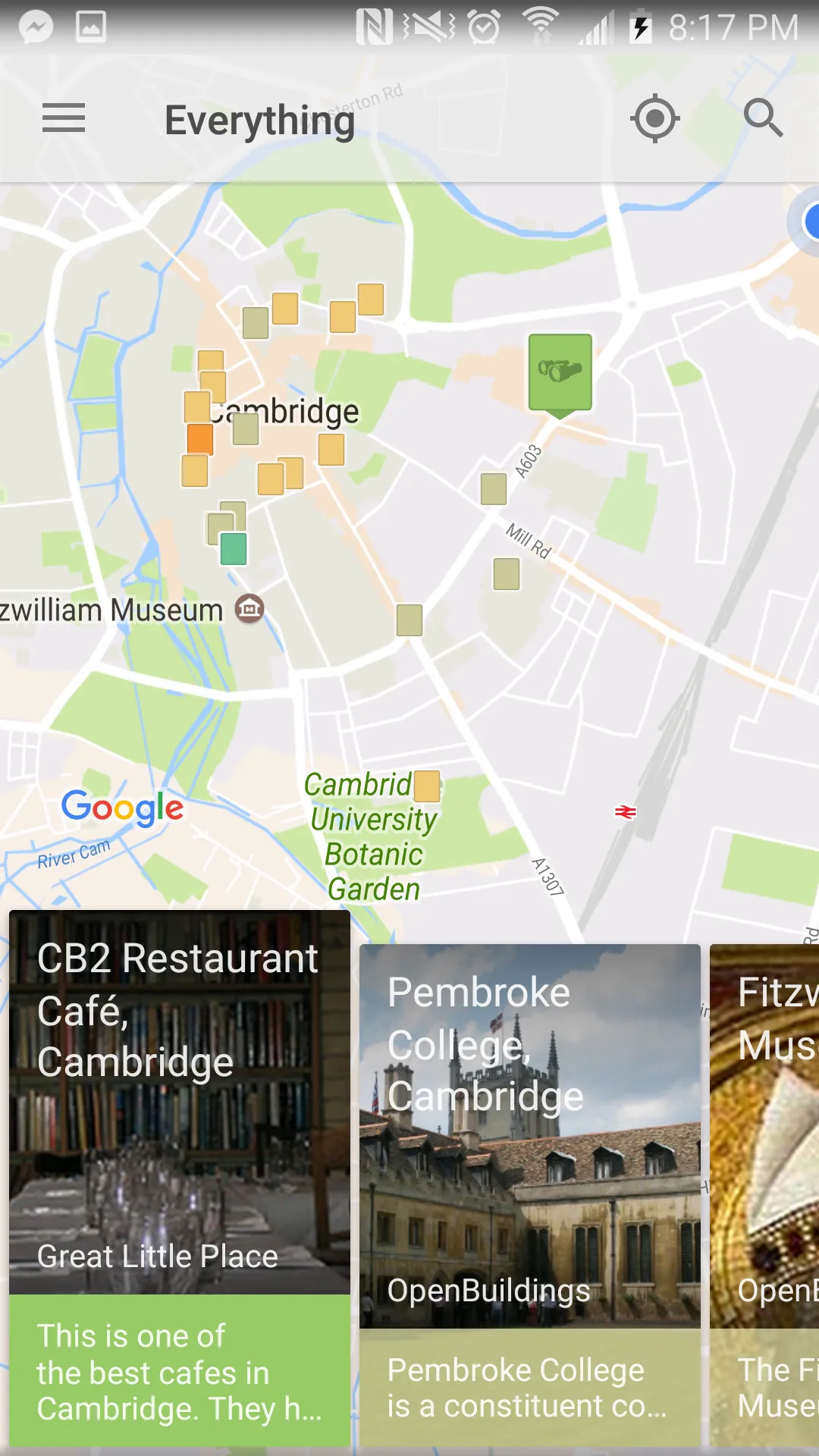 Field trip Android App, Cambridge