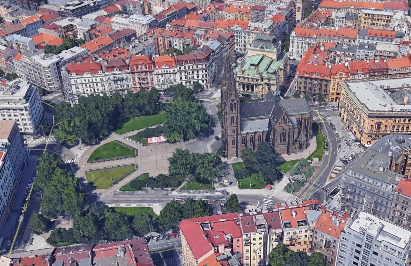 Google Earth, Prague city centre