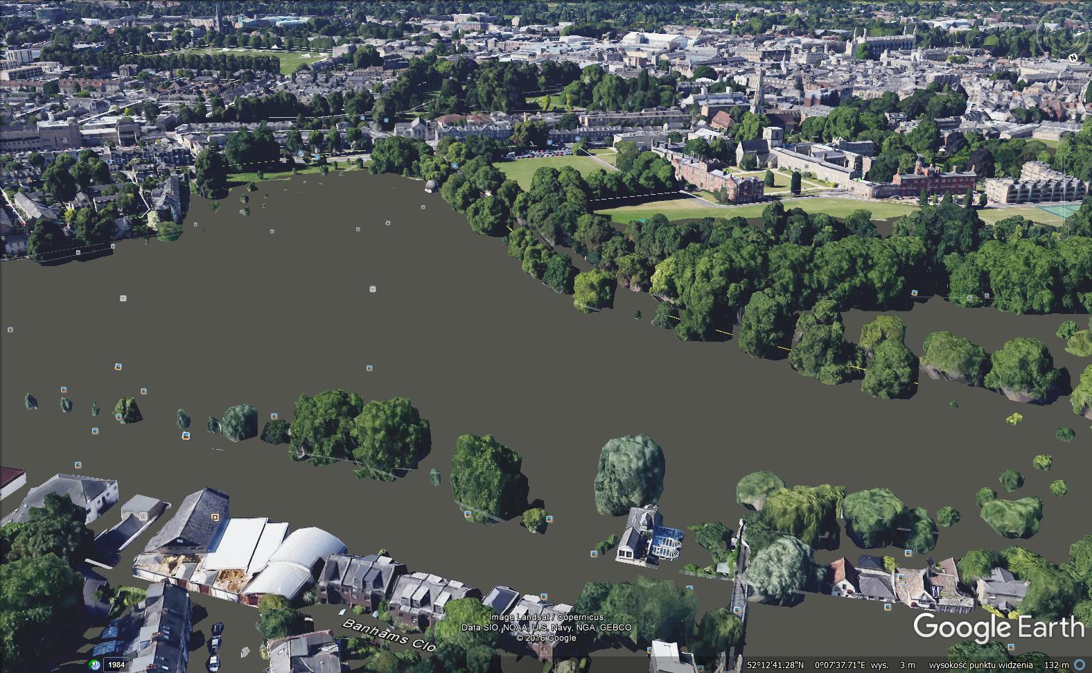 Flood simulation in Google Earth