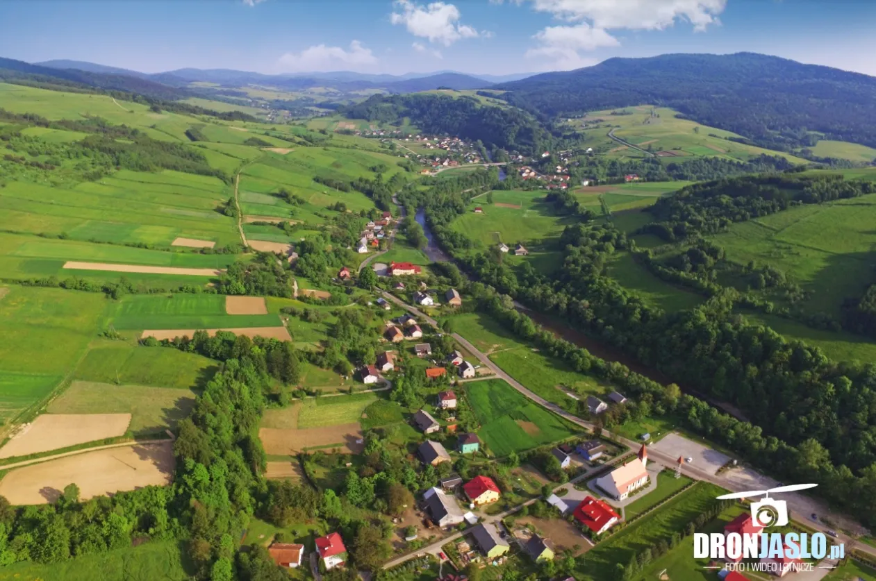 The Wisłoka river valley panorama at Myscowa and Kąty