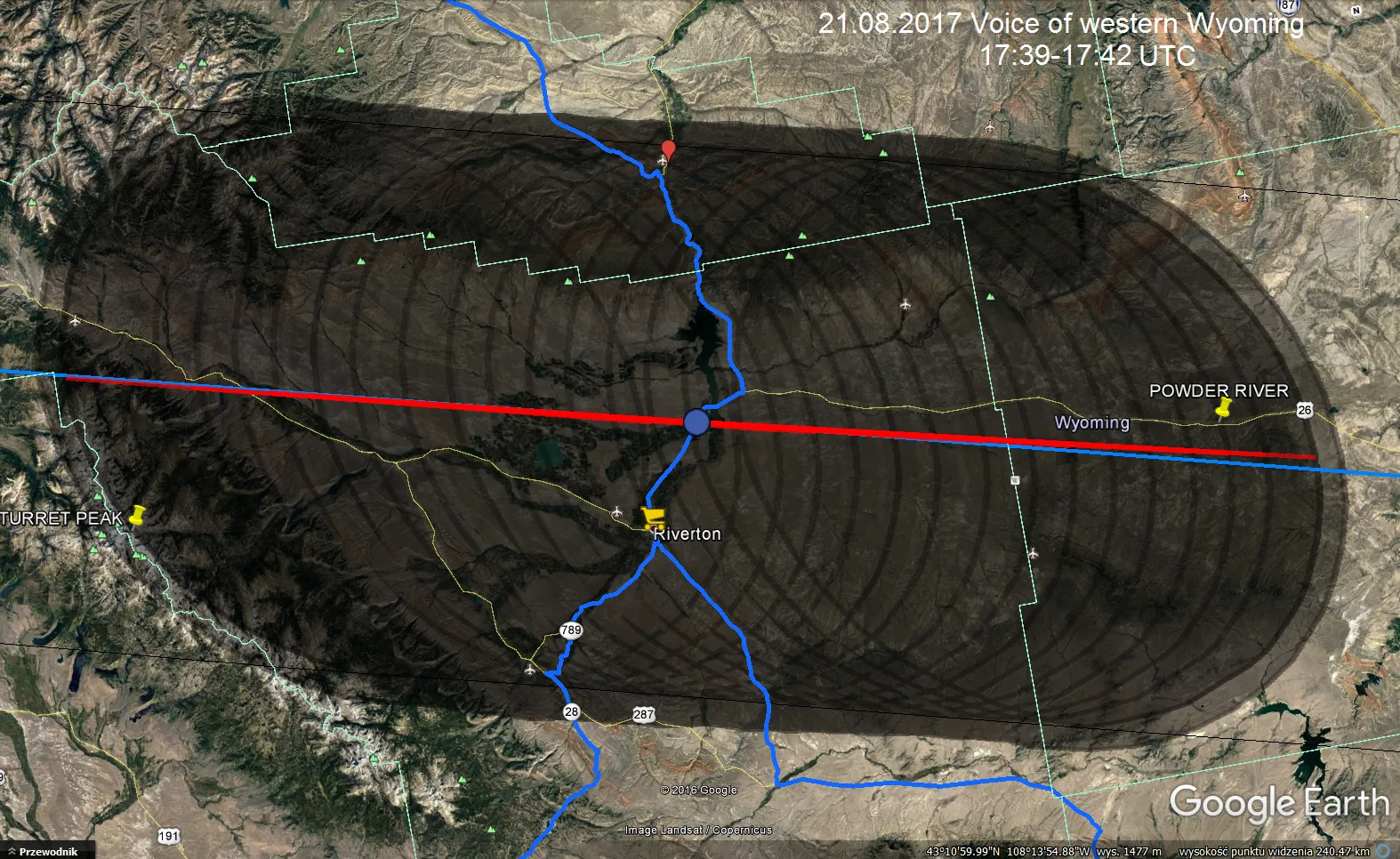 Google Earth umbra sequences