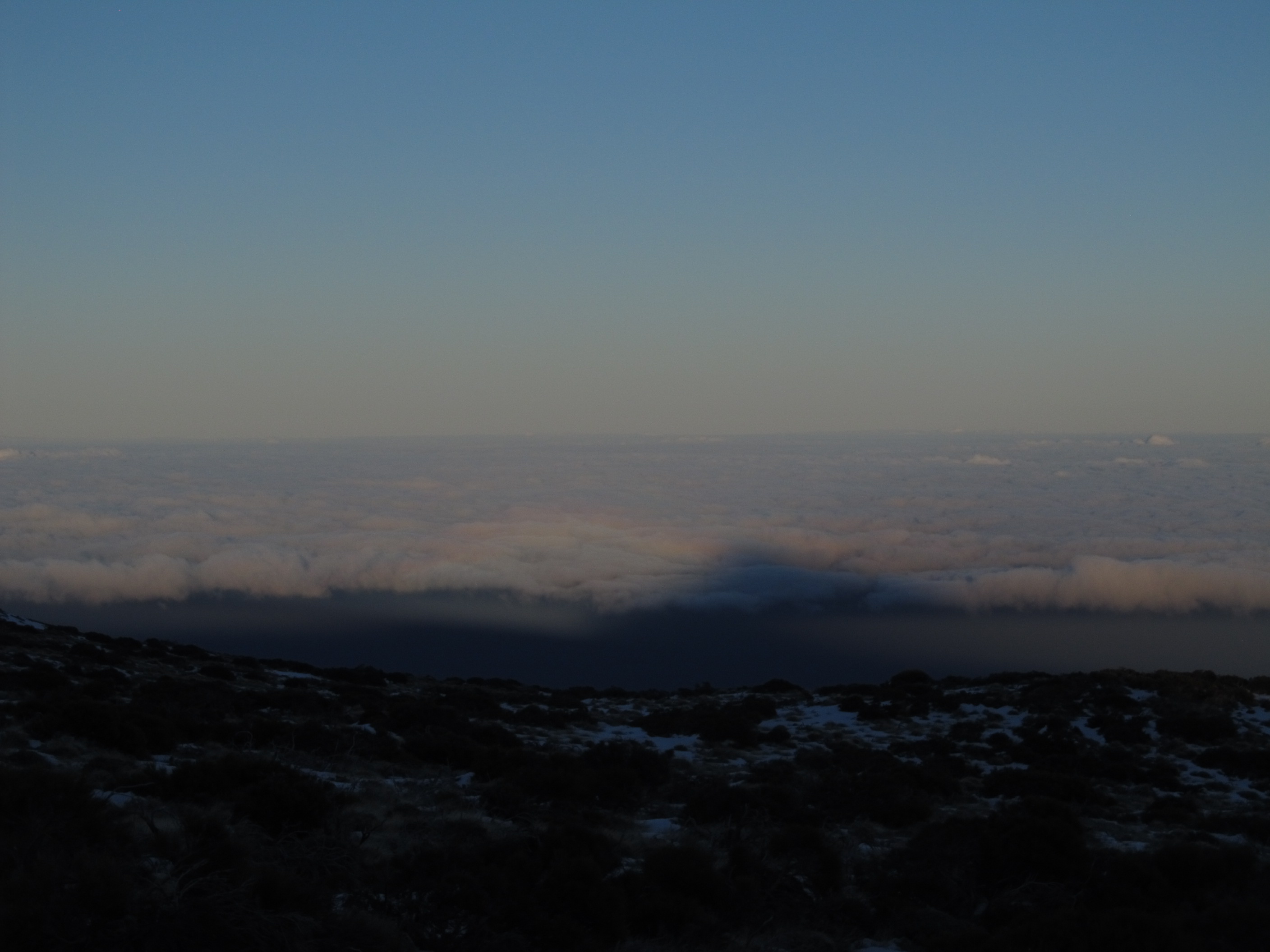 Mount Teide summit shadow on clouds