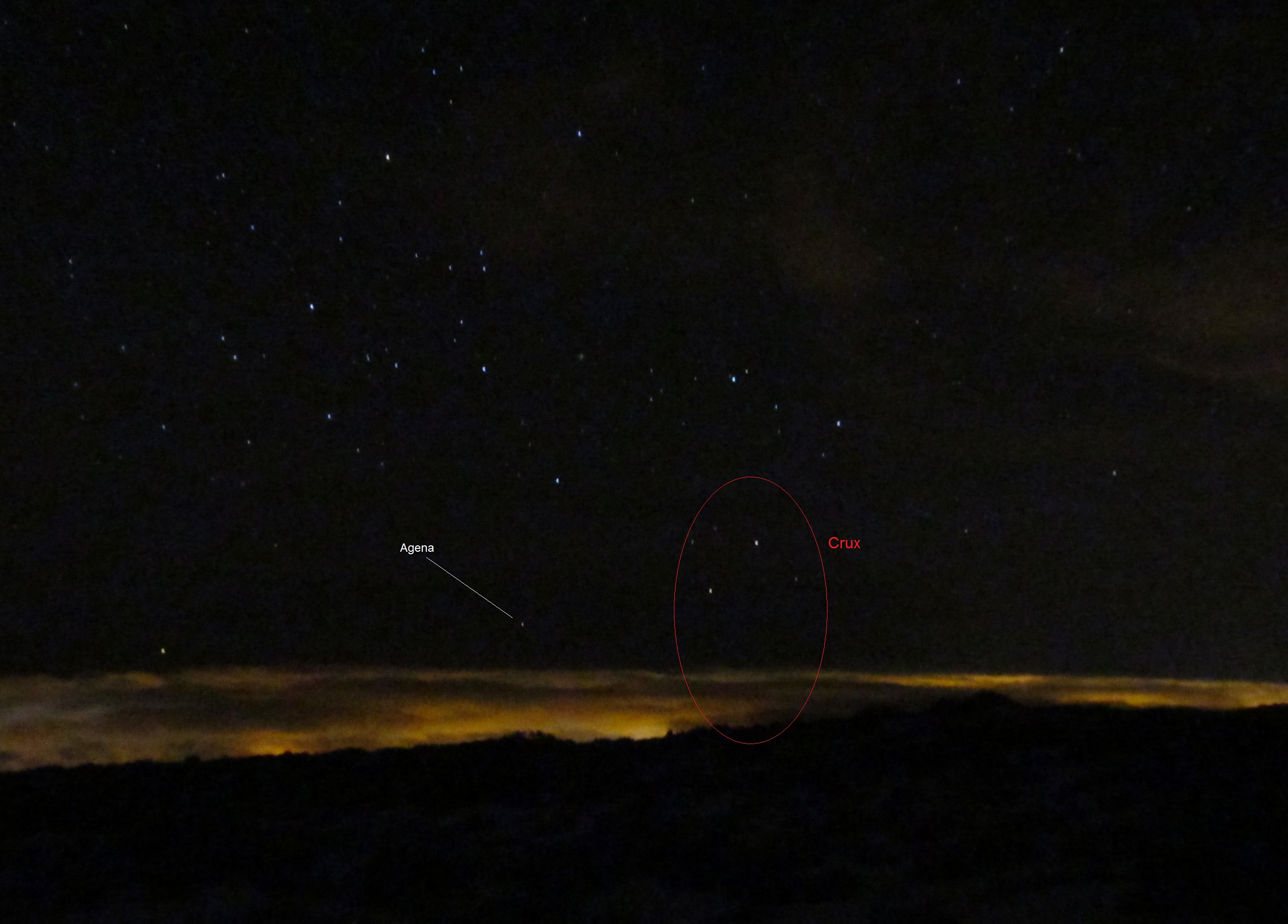 The Crux (South Cross) constellation seen from the Tenerife