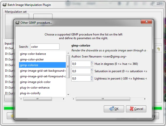 Gimp batch image manipulation options2