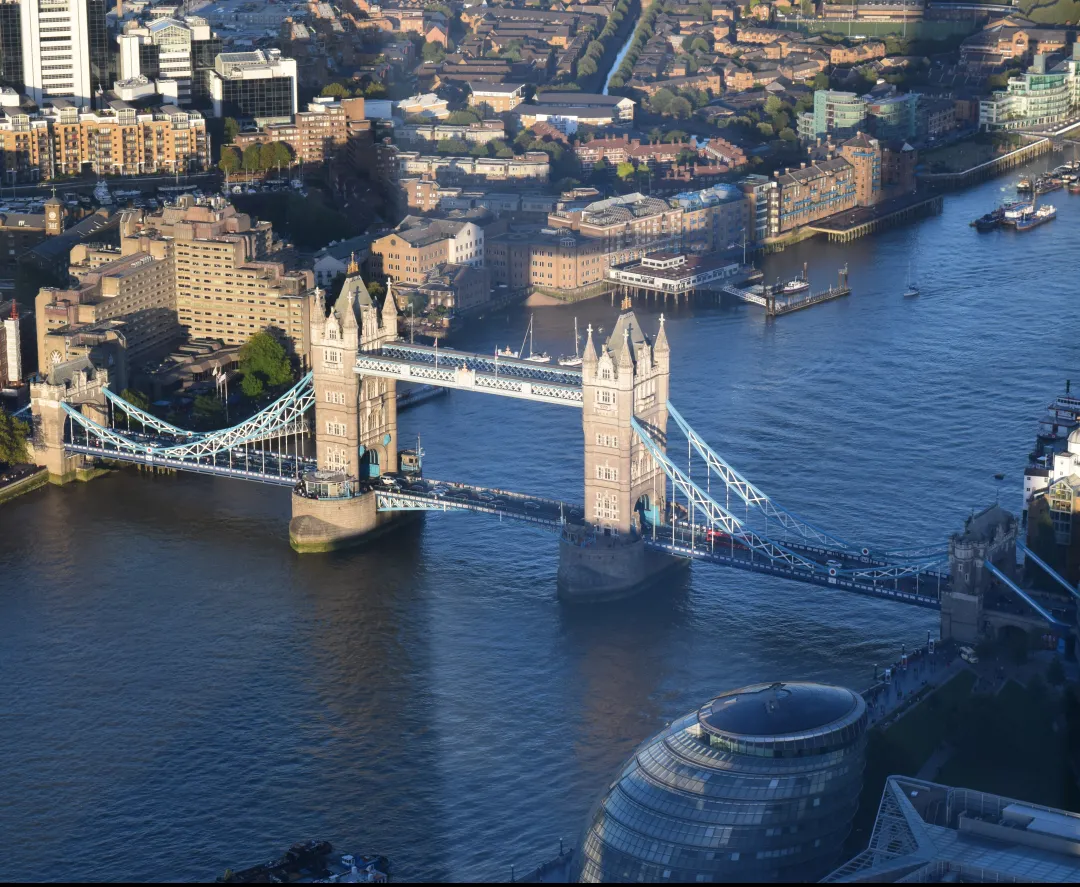 Tower Bridge and City Hall seen from The Shard