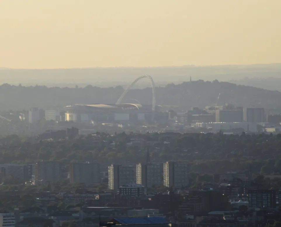 Wembley stadium seen from The Shard.