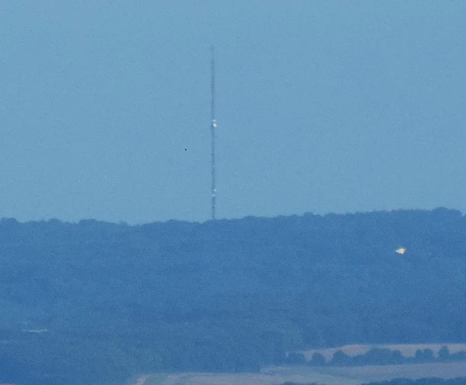 Wrotham transmitter seen from The Shard