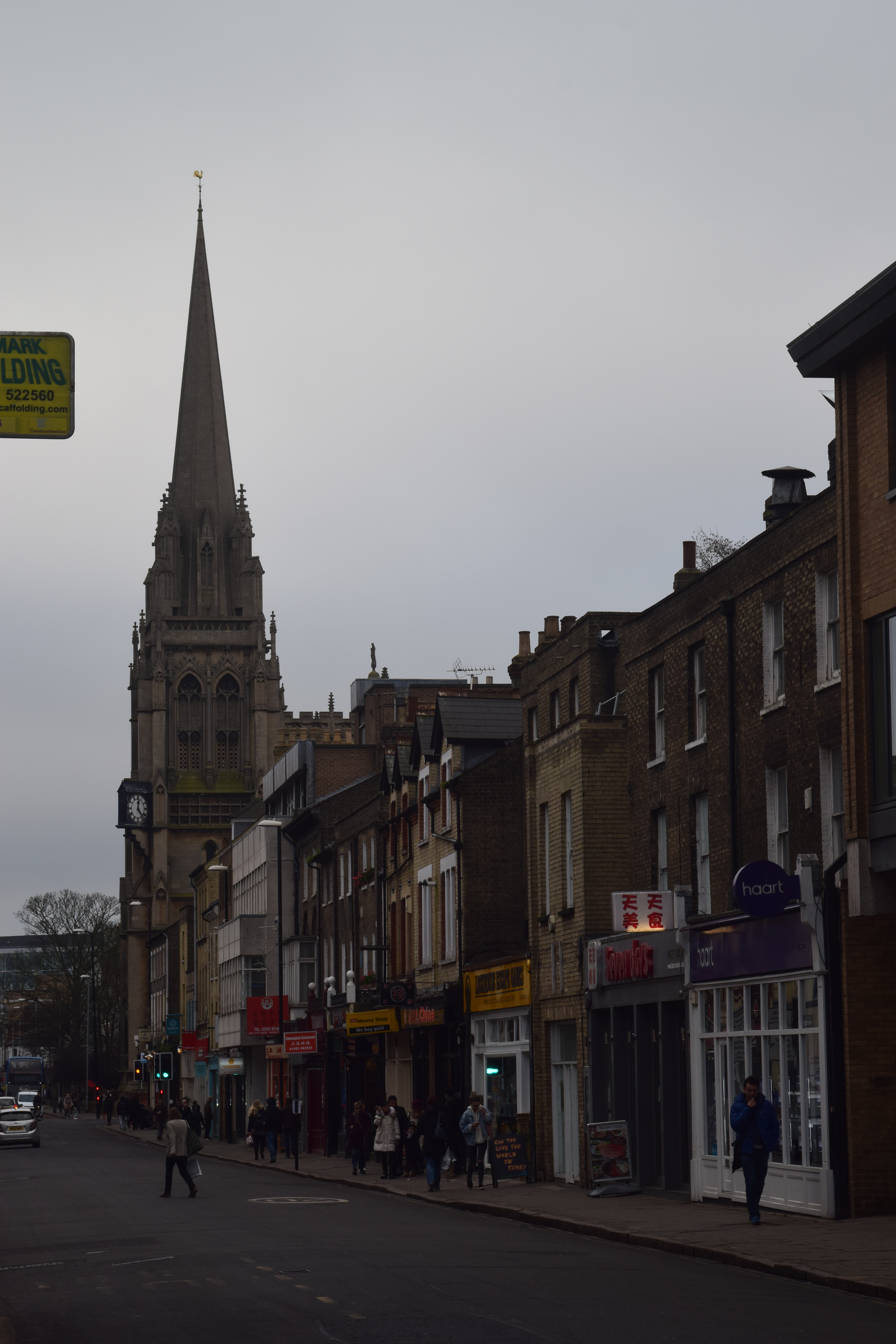 Cambridge Regent Street with view towards OLEM catholic church