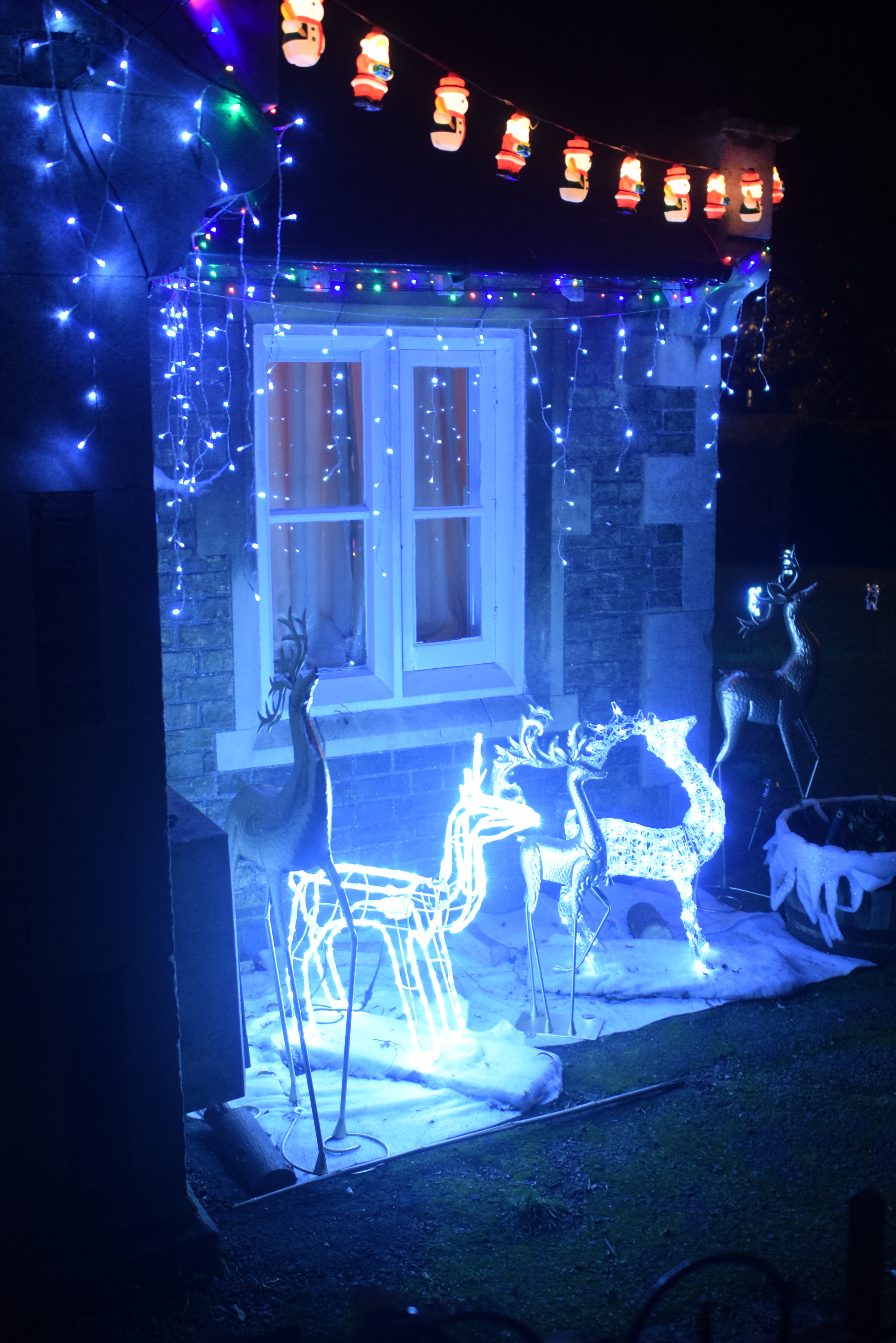 Christmas decoration around "The Lodge" on Cherry Hinton Road in Cambridge