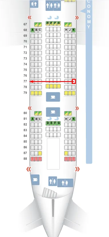 Emirates EK346 DXB-KUL seats shot and opposite side flightseeing