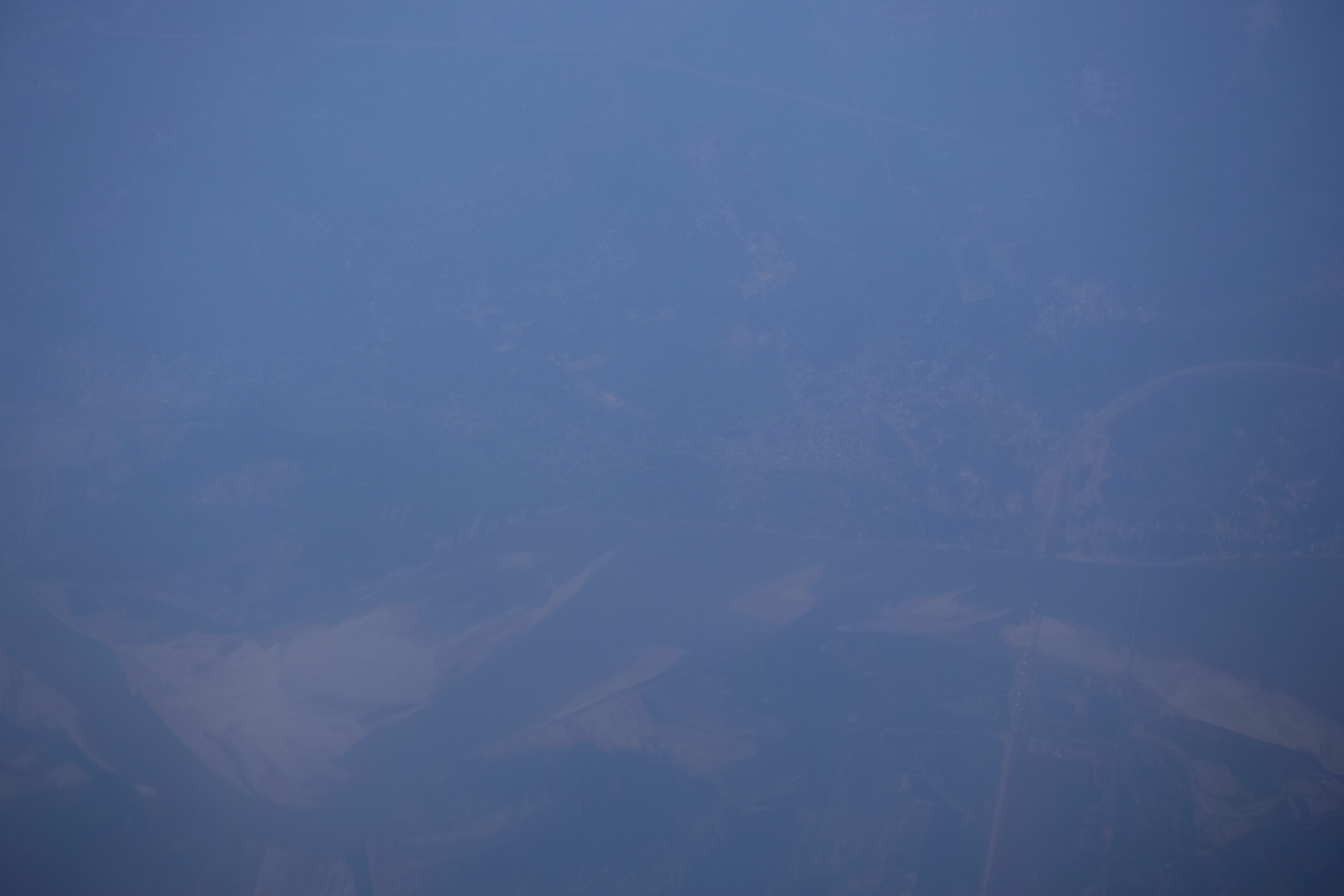 Ganges river seen from the cruising altitude, Emirates DXB-MNL flight