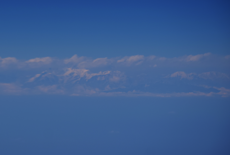 Himalaya Mts seen from the plane, Emirates DXB - MNL flight Sishapangma