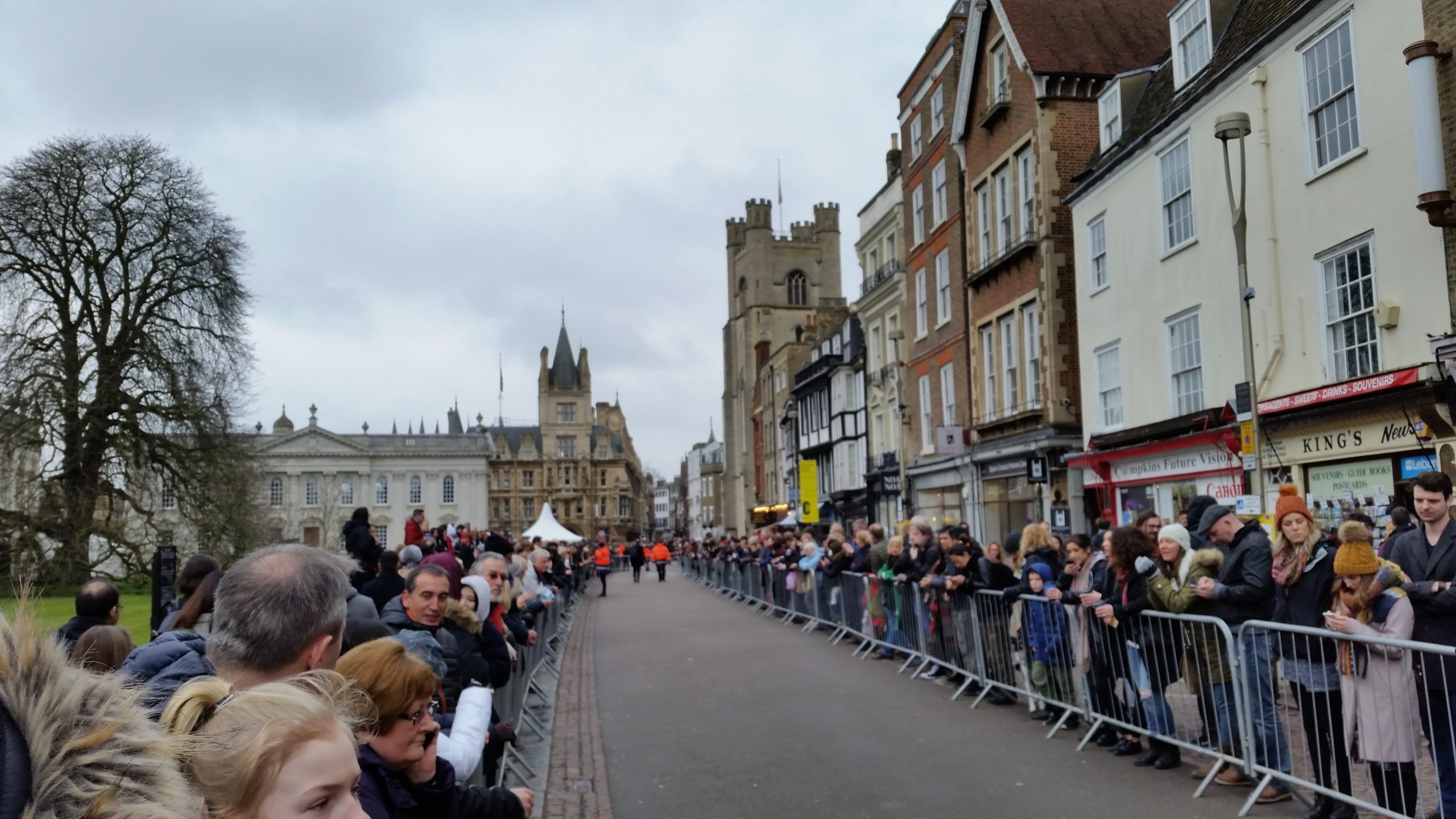 Stephen Hawking's funeral King's Parade Cambridge2
