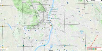 Google Maps MGRS grids Budapest