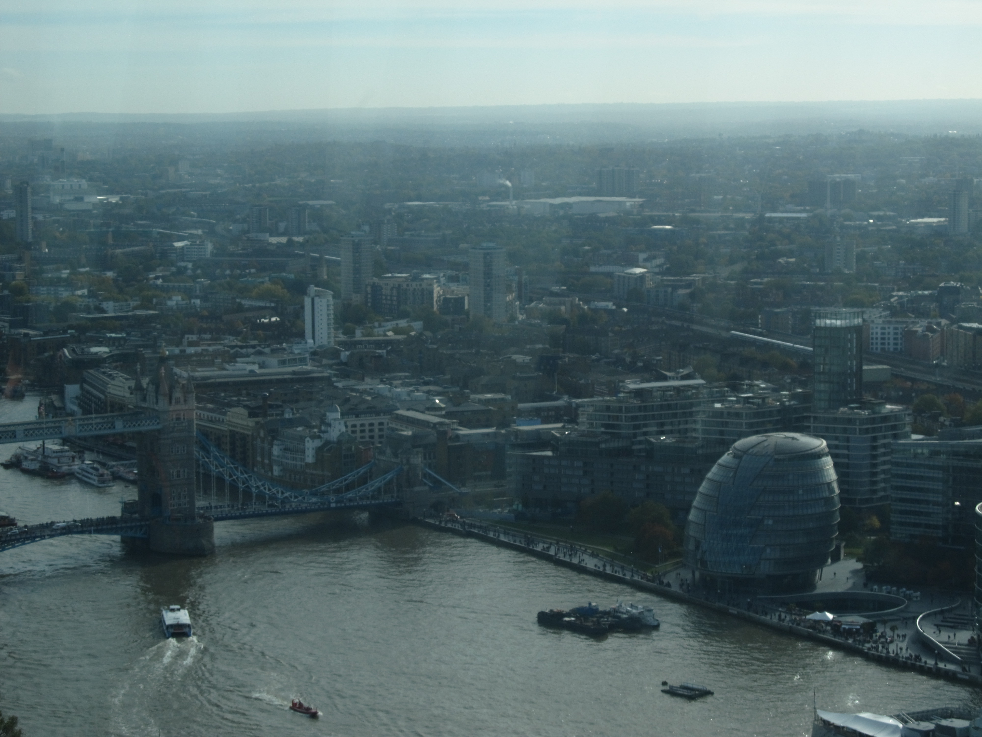 London City Hall and Thames river seen from Walkie Talkie Sky Garden
