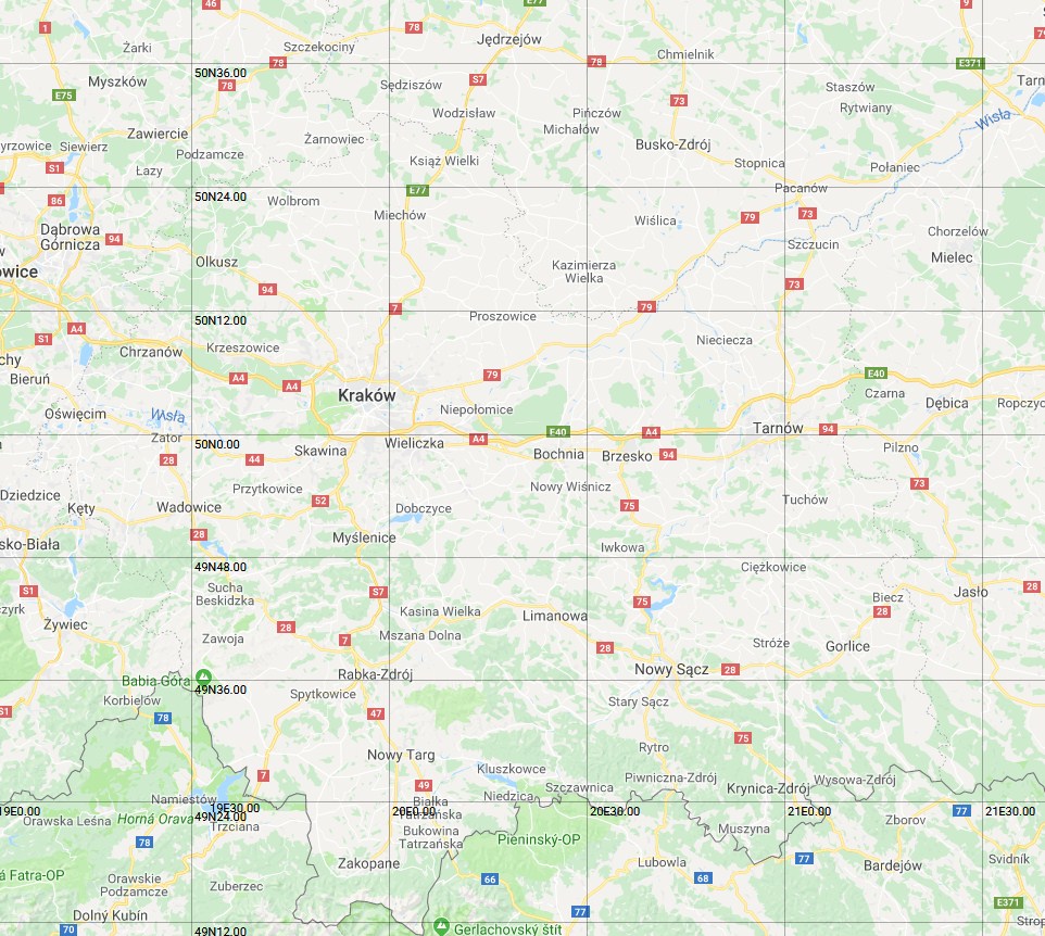 WGS-84 Coordinate Grids in Google Maps at new location