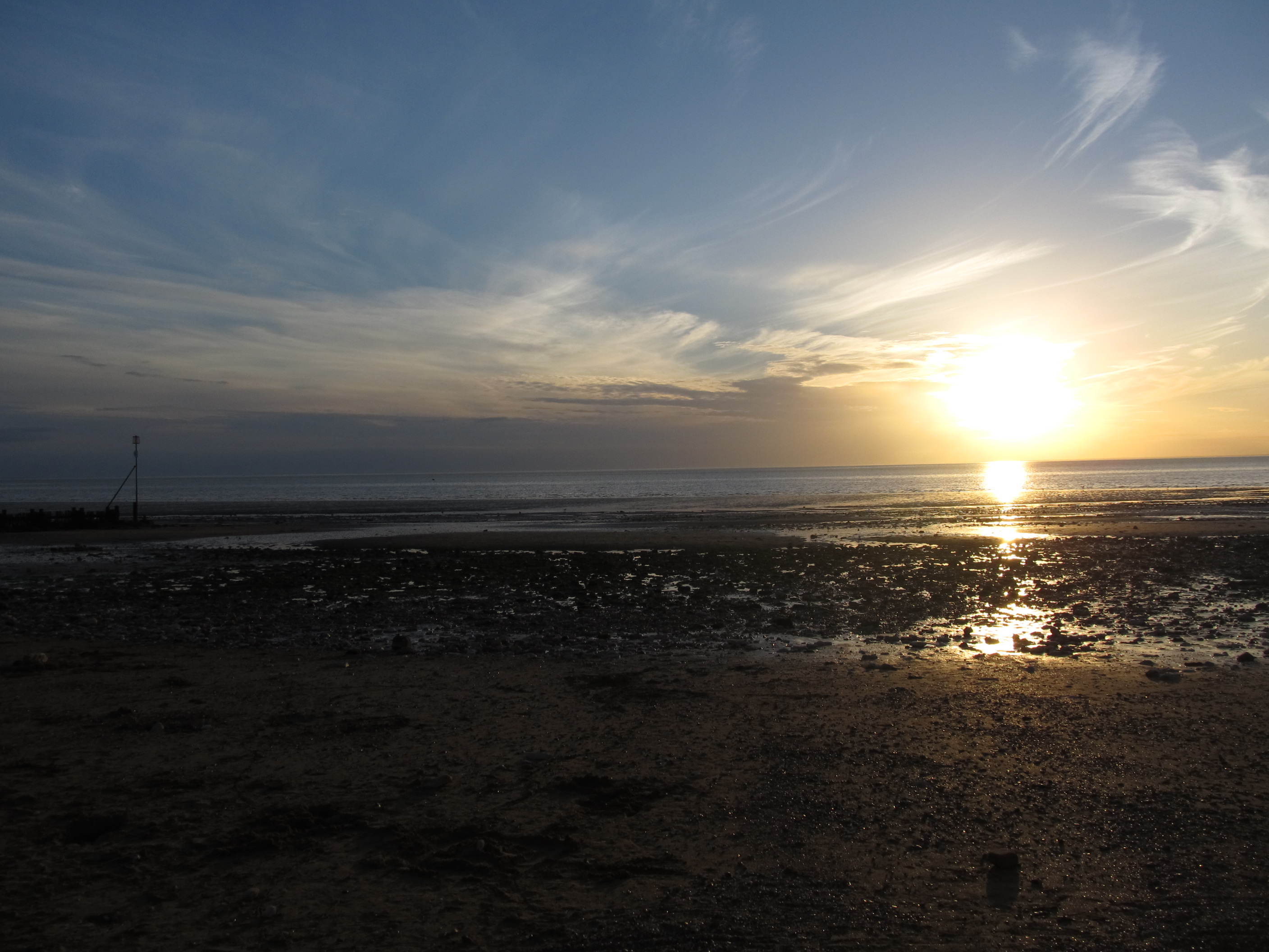 Hunstanton and sunset above The Wash