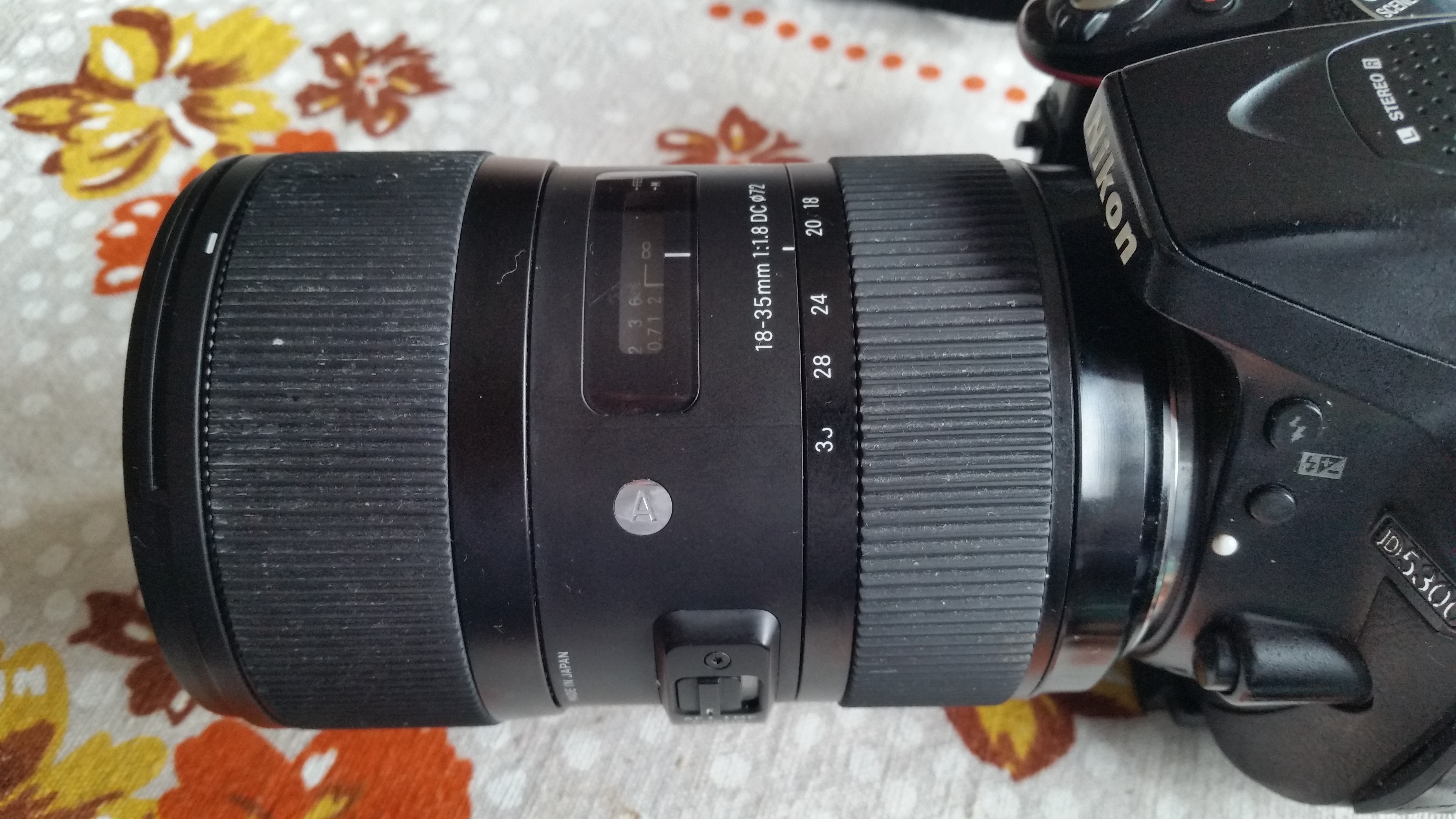 Sigma 18-35mm f/1.8 Art mounted to Nikon D5300